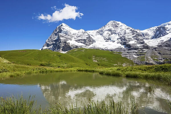 Switzerland, Berner Oberland, Alp Wengen, Eiger, Monch mountains