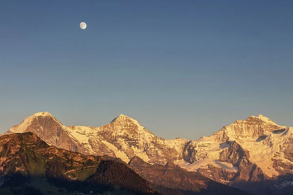Switzerland, Berner Oberland, Eiger Monch Jungfrau mountains