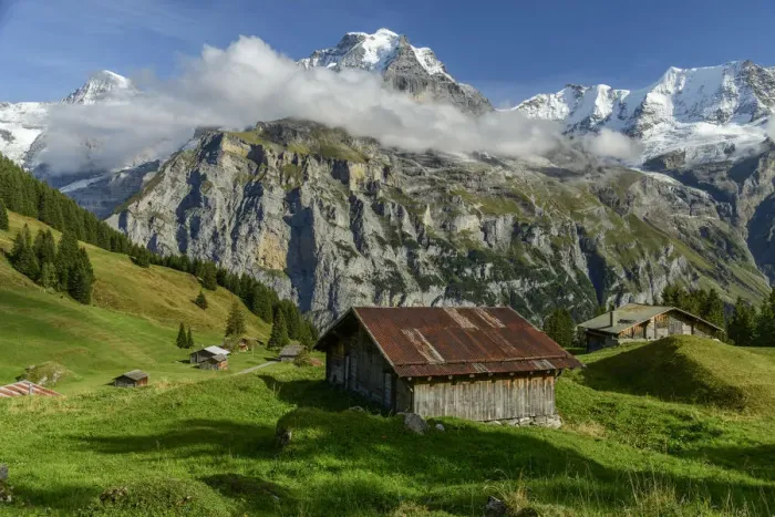 Framed Print : Switzerland, Bernese Alps, Jungfrau from Almendubel near Muerren Framed Print : Switzerland, Bernese Alps, Jungfrau from Almendubel near Muerren