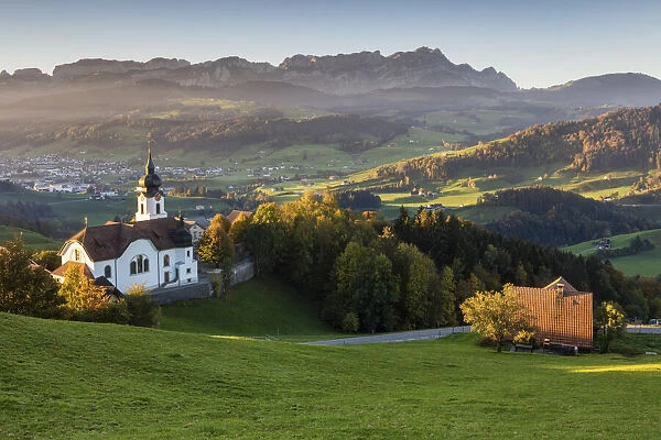 Switzerland, Canton Appenzell, Alpstein, Schlatt village