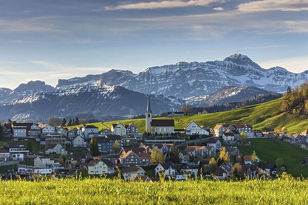 Switzerland, Canton Appenzell, Alpstein, Schwellbrunn village