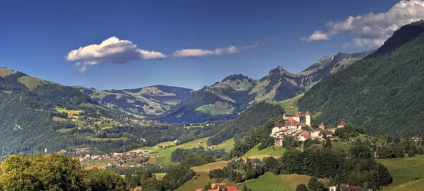 Switzerland, Canton of Fribourg, La Gruyeres, Castle of Gruyeres (Chateau de Gruyeres)