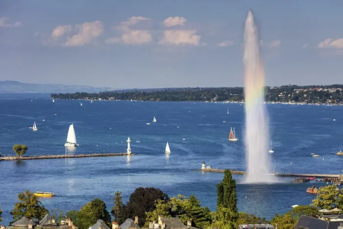 Framed Print : Switzerland, Canton of Geneva, City of Geneva, Lake Geneva, Jet d Eau fountain Framed Print : Switzerland, Canton of Geneva, City of Geneva, Lake Geneva, Jet d Eau fountain