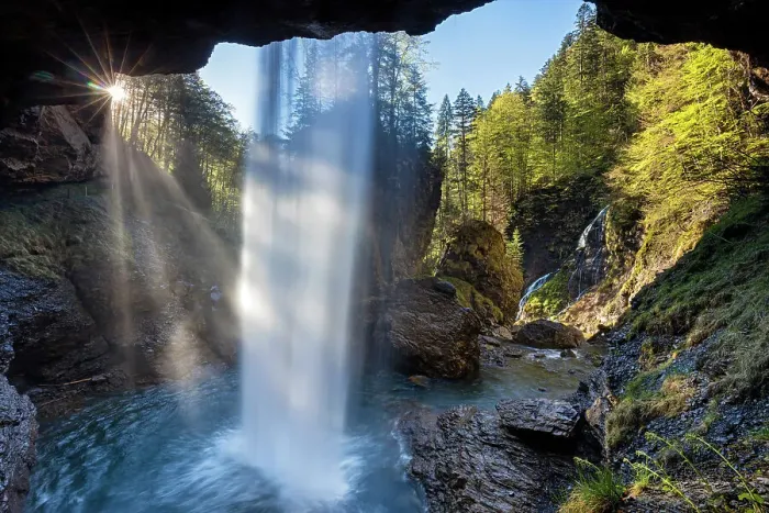 Framed Print : Switzerland, Canton of Glarus, Klausen pass, waterfall Framed Print : Switzerland, Canton of Glarus, Klausen pass, waterfall