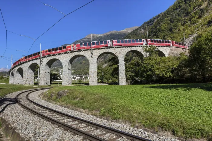 Framed Print : Switzerland, Canton Graubunden, Puschlav, Rhutische Bahn Framed Print : Switzerland, Canton Graubunden, Puschlav, Rhutische Bahn