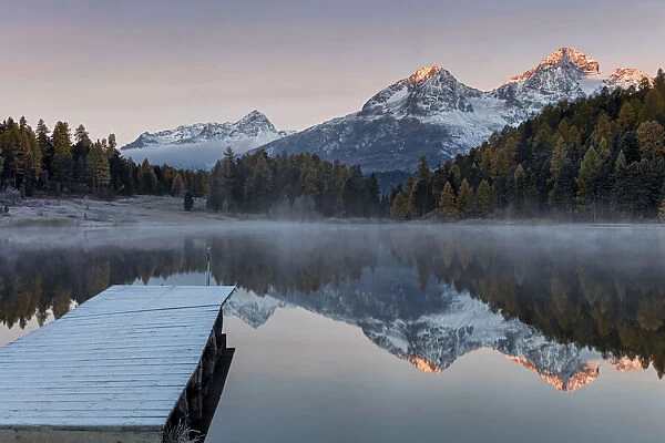 Switzerland, Canton Graubunden, Engadin, Lake Staz