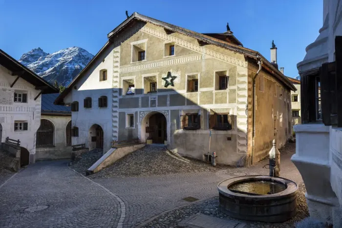 Framed Print : Switzerland, Canton Graubunden, Unterengadin