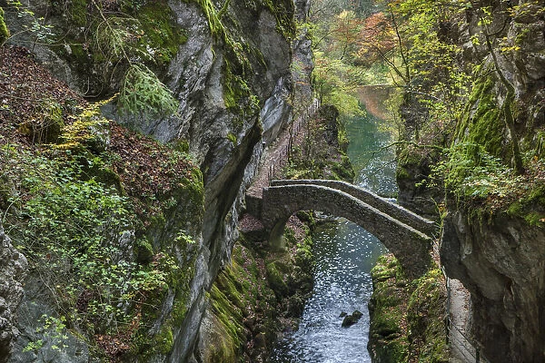 Switzerland, Canton of Neuchatel, Gorges de L Areuse canyon