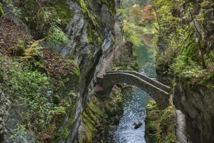 Framed Print : Switzerland, Canton of Neuchatel, Gorges de L Areuse canyon Framed Print : Switzerland, Canton of Neuchatel, Gorges de L Areuse canyon