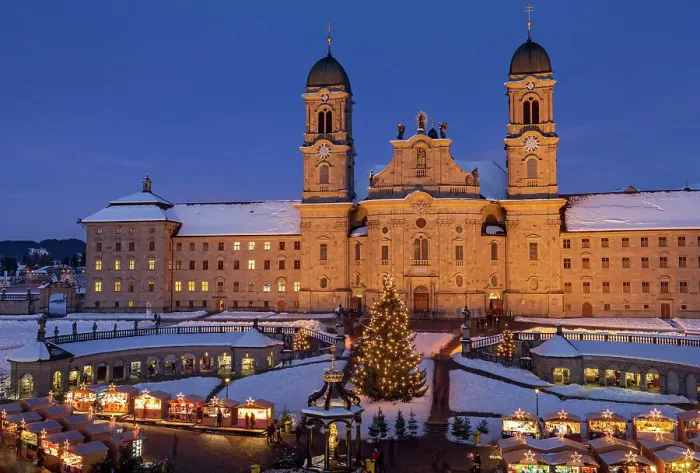 Framed Print : Switzerland, Canton of Schwyz, Einsiedeln, Einsiedeln Abbey Benedictine monastery and Christmas market Framed Print : Switzerland, Canton of Schwyz, Einsiedeln, Einsiedeln Abbey Benedictine monastery and Christmas market
