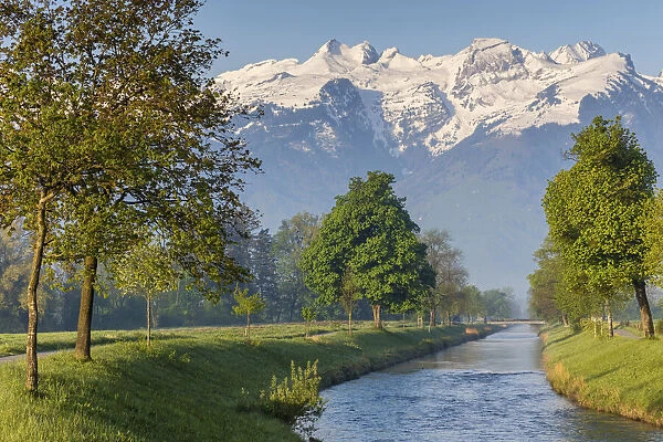 Switzerland, Canton St. Gallen, Rheintal, Gamsberg, Binnenkanal