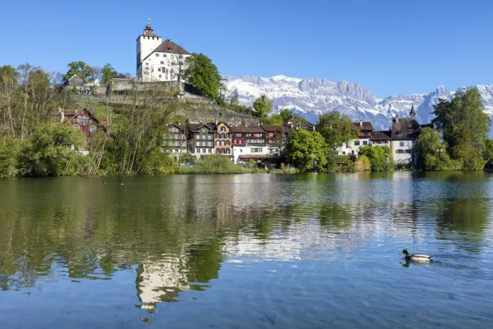 Framed Print : Switzerland, Canton St. Gallen, Rheintal, Schloss Framed Print : Switzerland, Canton St. Gallen, Rheintal, Schloss