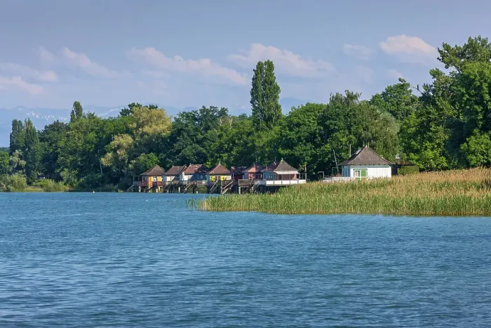 Framed Print : Switzerland, Canton of Thurgau, Lake Constance, bathhouse Framed Print : Switzerland, Canton of Thurgau, Lake Constance, bathhouse