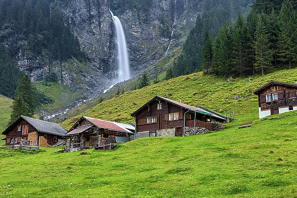 Switzerland, Canton of Uri, Klausen pass, Staubi waterfall