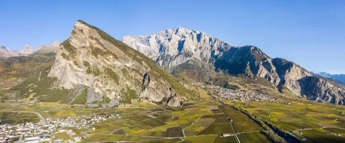 Framed Print : Switzerland, Canton of Valais, Leytron, Vineyard landscape Framed Print : Switzerland, Canton of Valais, Leytron, Vineyard landscape