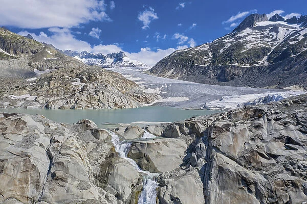 Switzerland, Canton of Valais, Rhone glacier