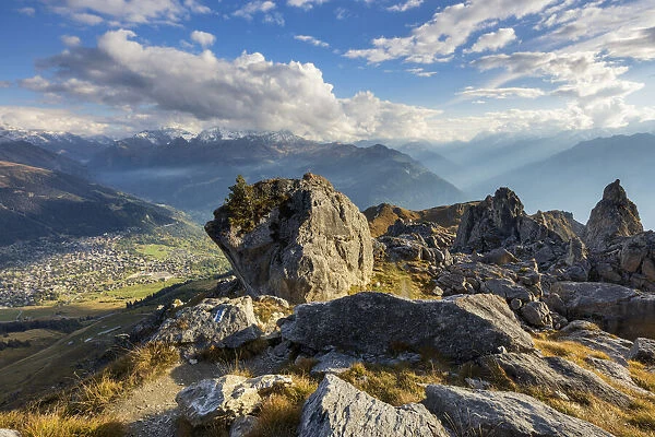Switzerland, Canton of Valais, view towards Verbier