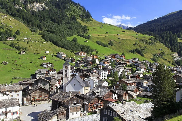 Switzerland, Graubunden, Vals, Town Center