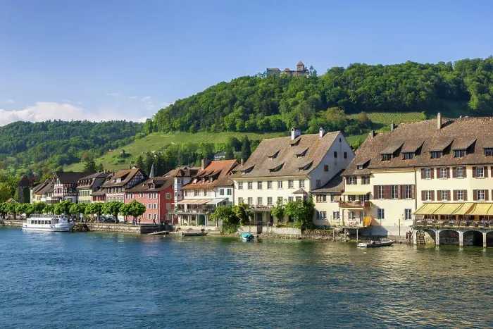 Framed Print : Switzerland, Schaffhausen, Stein am Rhein, medieval town, Rhine river