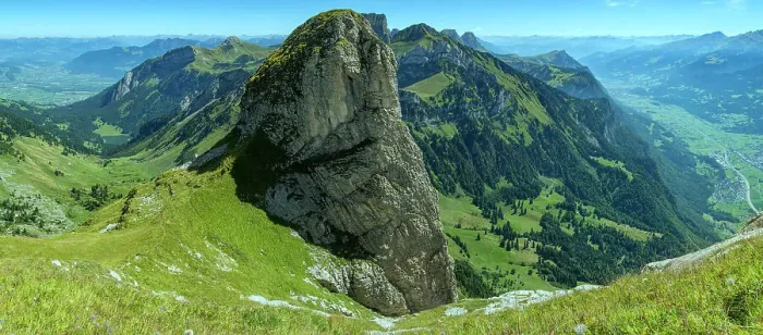 Framed Print : Switzerland, St. Gallen, Grabs, vista to Gamsberg from Chaserrugg along Geological trail with Tristencholben Framed Print : Switzerland, St. Gallen, Grabs, vista to Gamsberg from Chaserrugg along Geological trail with Tristencholben
