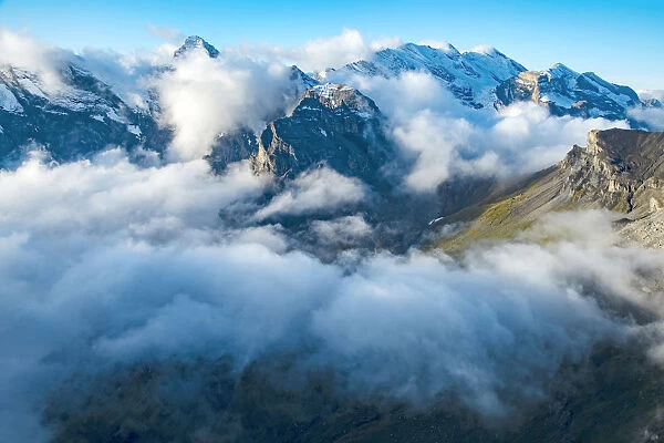 Switzerland, Swiss Alps, Bernese Alps, view from Schilthorn