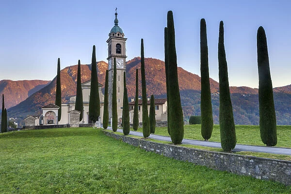 Switzerland, Ticino Canton, Gentilino village, Sant Abbondio church