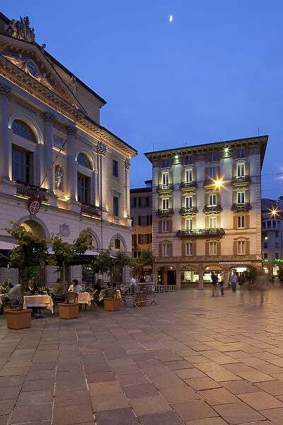 Switzerland, Ticino, Lake Lugano, Lugano, Piazza della Riforma, Municipio building