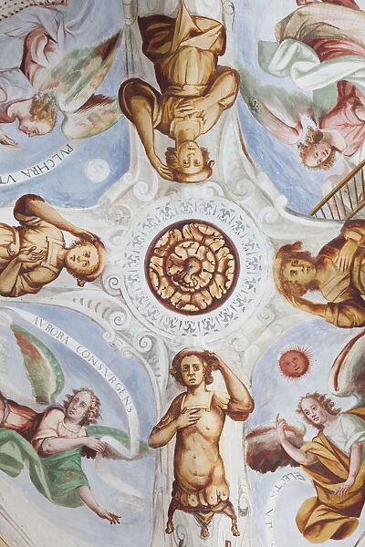 Switzerland, Ticino, Lake Maggiore, Locarno, Madonna del Sasso church, ceiling detail