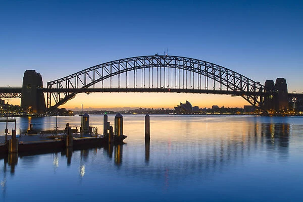 Sydney Harbour Bridge at dawn, Sydney, New South Wales, Australia