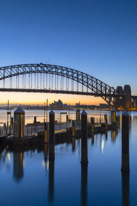 Framed Print : Sydney Harbour Bridge at dawn, Sydney, New South Wales, Australia Framed Print : Sydney Harbour Bridge at dawn, Sydney, New South Wales, Australia