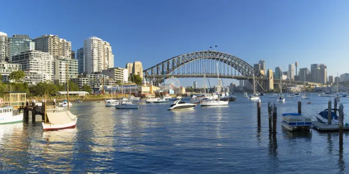 Framed Print : Sydney Harbour Bridge from Lavender Bay, Sydney, New South Wales, Australia
