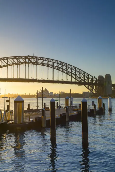 Framed Print : Sydney Harbour Bridge and Sydney Opera House at sunrise, Sydney, New South Wales Framed Print : Sydney Harbour Bridge and Sydney Opera House at sunrise, Sydney, New South Wales