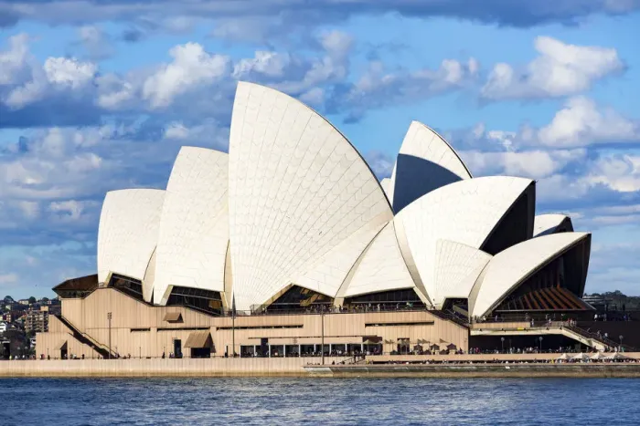 Framed Print : Sydney Opera house and cityscape skyline. New South Whales, Australia
