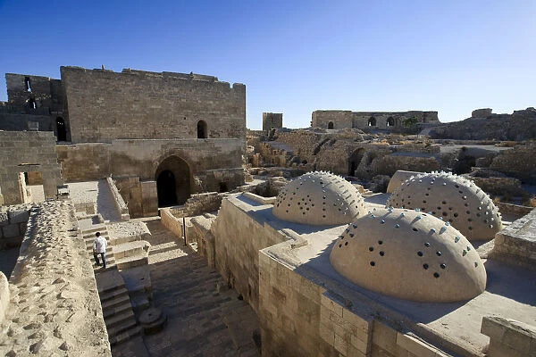 Syria, Aleppo, Old Town (UNESCO Site), The Citadel, hamam roof