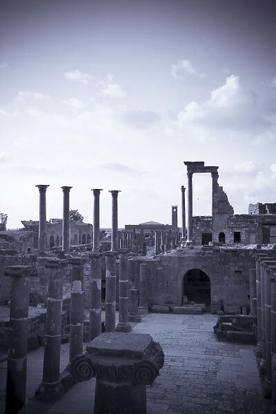 Syria, Bosra, ruins of the ancient Roman town (a UNESCO site), Decumanus (main east-west