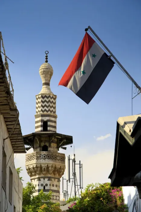 Framed Print : Syria, Damascus, Old Town, Mosque Minaret Framed Print : Syria, Damascus, Old Town, Mosque Minaret