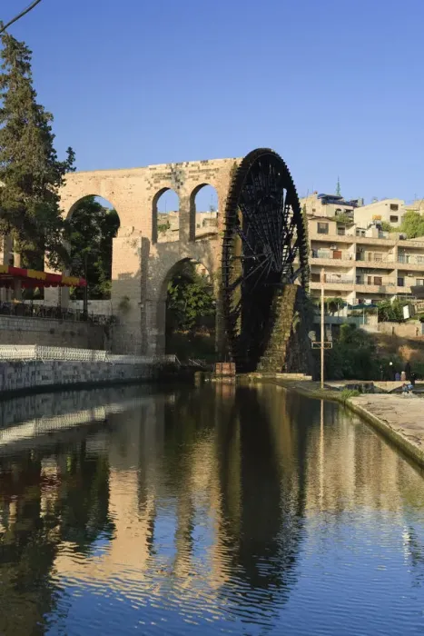 Framed Print : Syria, Hama old Town and 13th Century Water Wheels (Norias) Framed Print : Syria, Hama old Town and 13th Century Water Wheels (Norias)