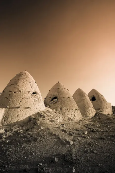 Framed Print : Syria, Hama surroundings, the Beehive Village of Sarouj, made of mud dwellings