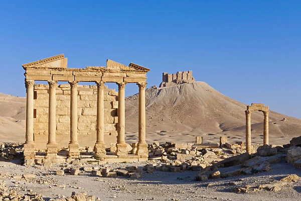 Syria, Homs Governate, Palmyra. Funerary Temple and Arab Citadel