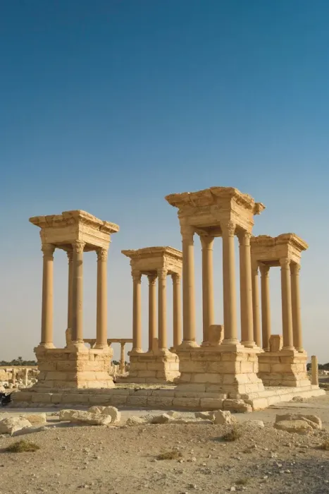 Framed Print : Syria, Palmyra Ruins (UNESCO Site), Tetrapylon