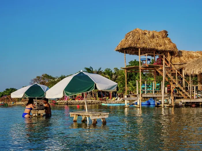 Framed Print : Tables in the water at Blue Bayou Restaurant, Secret Beach, Ambergris Caye, Belize District, Belize Framed Print : Tables in the water at Blue Bayou Restaurant, Secret Beach, Ambergris Caye, Belize District, Belize
