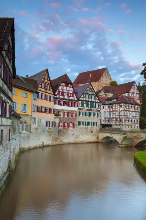 Framed Print : Taditional Half Timbered Houses in Schwabish Halls Picturesque Altstad (Old Town) Framed Print : Taditional Half Timbered Houses in Schwabish Halls Picturesque Altstad (Old Town)