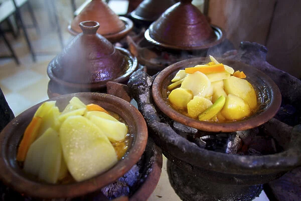 Tagines cooking, Marrakech, Morocco, North Africa