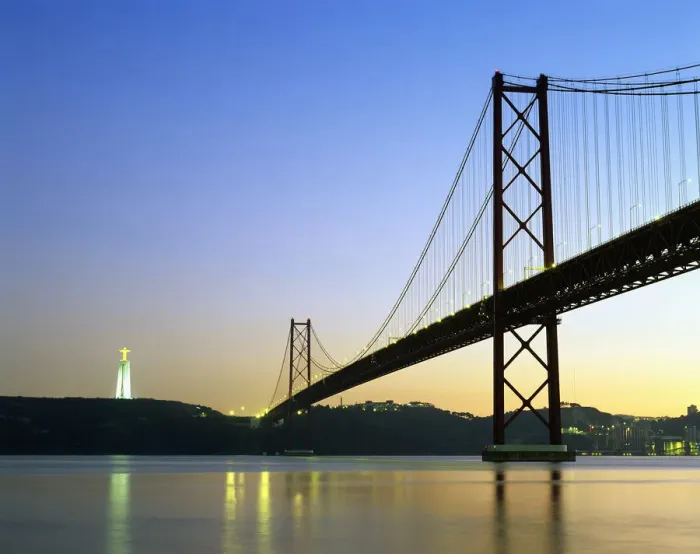 Framed Print : Tagus river and 25th April bridge, near the huge statue of Cristo Rei. Lisbon, Portugal Framed Print : Tagus river and 25th April bridge, near the huge statue of Cristo Rei. Lisbon, Portugal