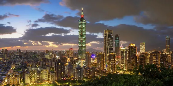 Framed Print : Taipei 101 and skyscrapers of Xinyi at dusk, Taipei, Taiwan Framed Print : Taipei 101 and skyscrapers of Xinyi at dusk, Taipei, Taiwan