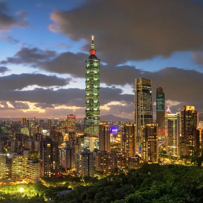 Framed Print : Taipei 101 and skyscrapers of Xinyi at dusk, Taipei, Taiwan Framed Print : Taipei 101 and skyscrapers of Xinyi at dusk, Taipei, Taiwan