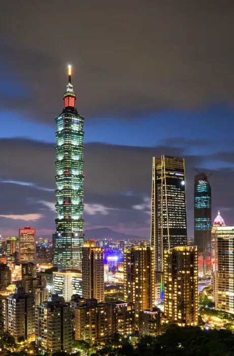 Framed Print : Taipei 101, Taipei Nan Shan Plaza skyscrapers and city skyline at dusk, Xinyi, Taipei, Taiwan Framed Print : Taipei 101, Taipei Nan Shan Plaza skyscrapers and city skyline at dusk, Xinyi, Taipei, Taiwan