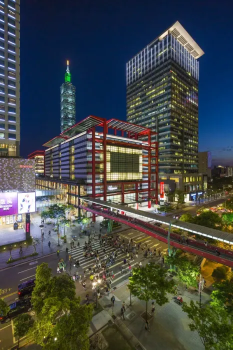 Framed Print : Taiwan, Taipei, Xinyi downtown district, the prime shopping and financial district Framed Print : Taiwan, Taipei, Xinyi downtown district, the prime shopping and financial district