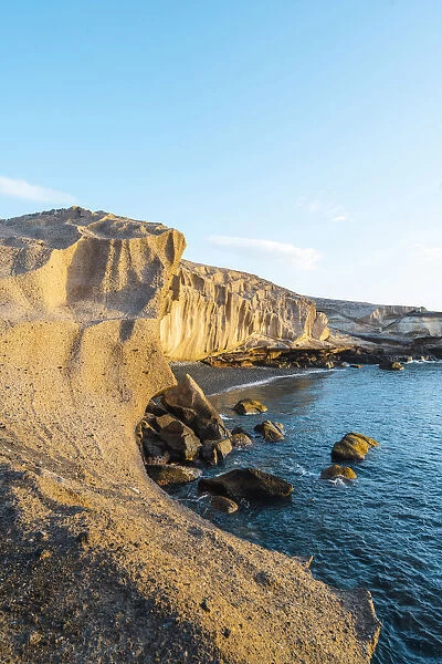 Tajao coast, Tenerife, Canary Islands, Spain. Rock formations along the coast