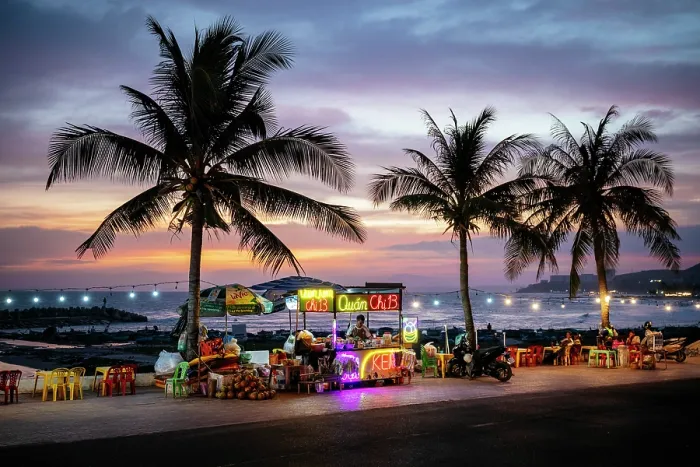 Framed Print : Takeaway food stalls at night, Mui Ne, Binh Thuan Province, Vietnam Framed Print : Takeaway food stalls at night, Mui Ne, Binh Thuan Province, Vietnam